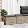 vidaXL 2-delige Loungeset met kussens poly rattan acacia grijs