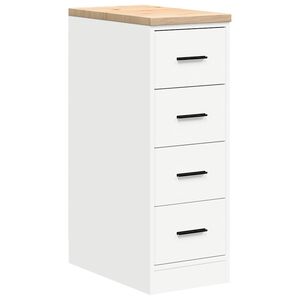 vidaXL Garagekast 30x51x85 cm massief grenenhout wit