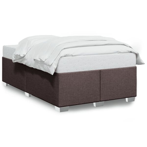 vidaXL Bedframe zonder matras 120x190 cm stof donkerbruin