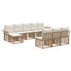 vidaXL Buiten bankenset 9 pcs Natuurlijk en Cr&egrave;me Wit Polyester