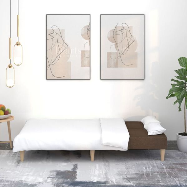 vidaXL Slaapbank 2-zits stof bruin