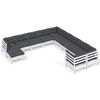 vidaXL 11-delige Loungeset met kussens grenenhout wit