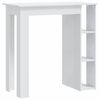 vidaXL Bartafel met schap 102x50x103,5 cm bewerkt hout hoogglans wit