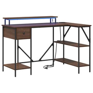 vidaXL Bureau Bruin Eiken 120 x 79 x 86,5 cm Bewerkt hout