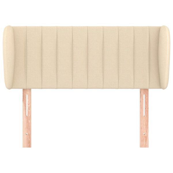 vidaXL Hoofdbord met randen 83x23x78/88 cm stof cr&egrave;mekleurig