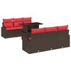 vidaXL Tuin Sofa Set met kussen 7 pcs Bruin Poly riet