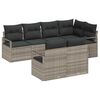 vidaXL Bankstel 7 pcs Lichtgrijs poly rattan