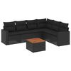vidaXL 7-delige Loungeset met kussens poly rattan zwart