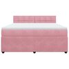 vidaXL Boxspring met matras fluweel roze 180x200 cm