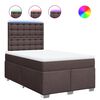 vidaXL Boxspring met matras stof donkerbruin 120x190 cm