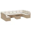 vidaXL Tuinbankenset 11 st Beige en Cr&egrave;me poly rattan