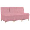 vidaXL Modulaire Bankeenheid Armlos 3 pcs Roze 55 x 74 x 82 cm Fluweel