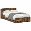 vidaXL Bedframe met opbergruimte en hoofdbord met lade Gerookt eiken