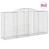 vidaXL Schanskorven 12 st gewelfd 300x50x140/160 cm ijzer