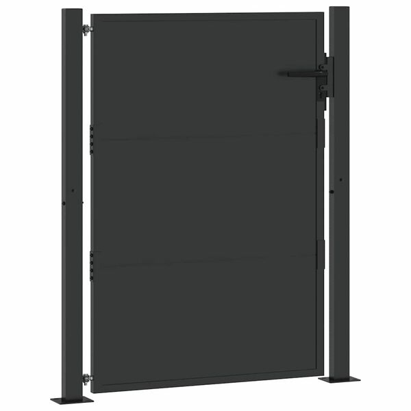 vidaXL Tuinpoort met slot Zwart 100 x 150 cm Gepoedercoat staal