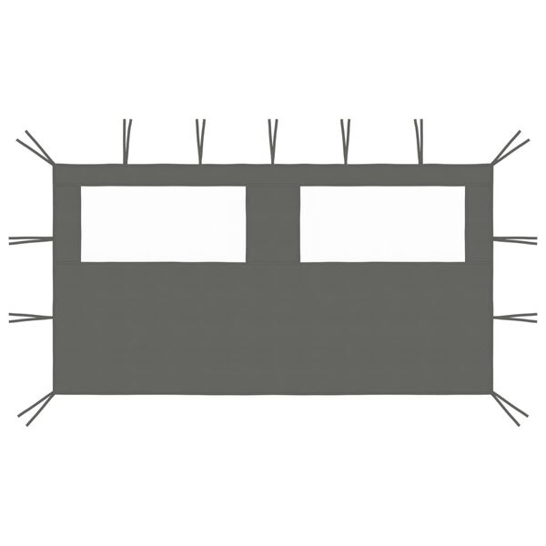 vidaXL Prieelzijwand met ramen 4x2 m antracietkleurig