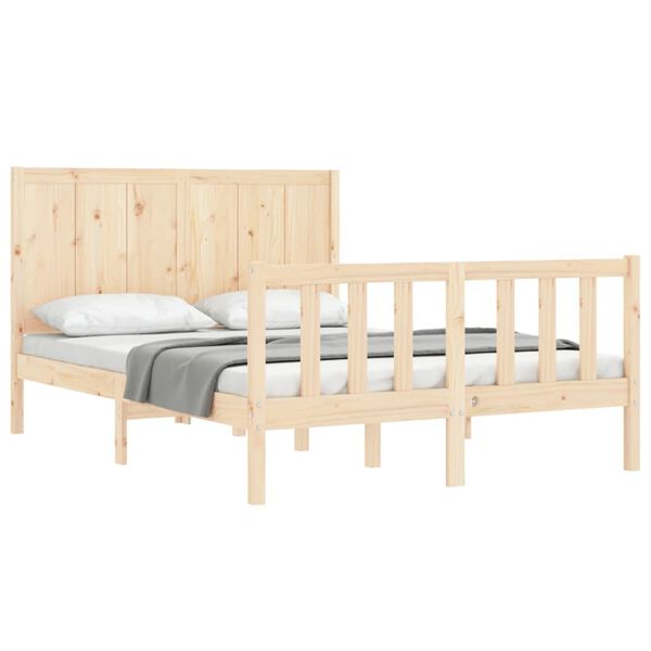 vidaXL Bedframe zonder matras massief grenenhout 140x190 cm