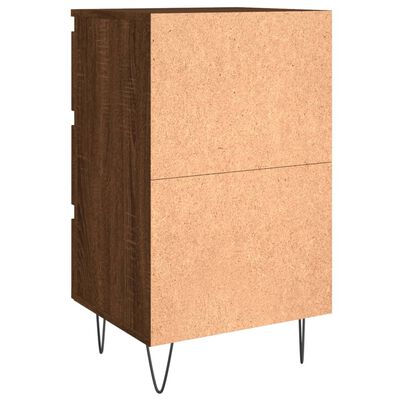 vidaXL Nachtkastjes 2 st 40x35x69 cm bewerkt hout bruin eikenkleur