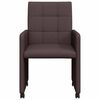 vidaXL Dining Stoelen met Wielen 2 pcs Donkerbruin 58 x 65 x 94 cm