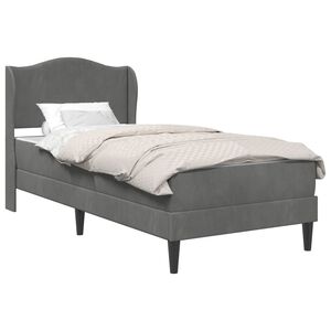 vidaXL Bedframe met hoofdeinde Donkergrijs 90 x 200 cm Fluweel