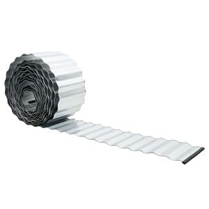 vidaxl Gazonrand 5 m x 10 cm Gegalvaniseerd staal zilver