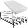 vidaXL Bed met matras metaal zwart 180x200 cm