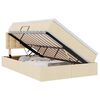 vidaXL LED Opslagbed met Matras Cr&egrave;mekleurig 120 x 190 cm Stof