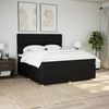 vidaXL Boxspring met matras stof zwart 180x200 cm