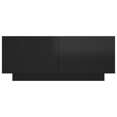 vidaXL Nachtkastje 100x35x40 cm spaanplaat hoogglans zwart