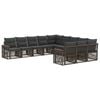 vidaXL Tuinbankenset 11 st Grijs en Donkergrijs poly rattan