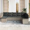 vidaXL Tuin Sofa Set met kussen met opslag 8 pcs Lichtgrijs Poly riet