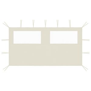 vidaXL Prieelzijwand met ramen 4x2 m cr&egrave;mekleurig