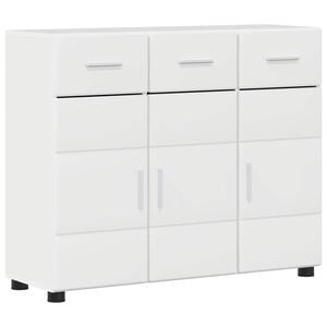 vidaXL Dressoir FLORIN 88,5 x 30,5 x 73 cm Hoogglans wit Bewerkt hout