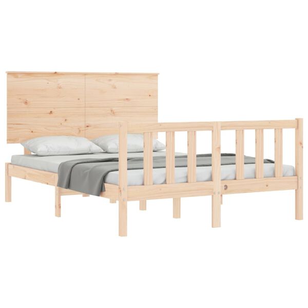 vidaXL Bedframe zonder matras massief grenenhout 140x190 cm
