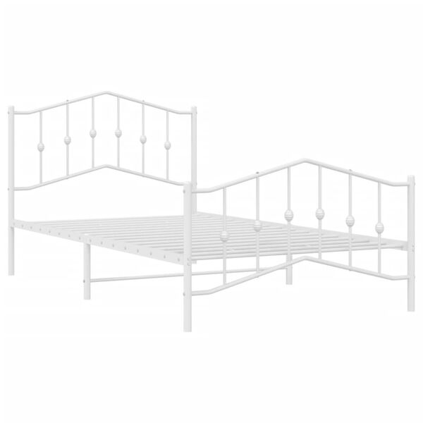 vidaXL Bedframe met hoofd- en voeteneinde&nbsp;metaal wit 107x203 cm