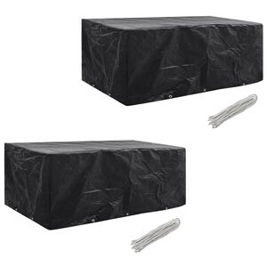 vidaXL Tuinmeubelhoezen poly rattan 2 st 8-persoons 229x113 cm