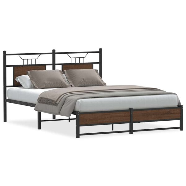 vidaXL Bedframe zonder matras bewerkt hout bruin eikenkleur 150x200 cm