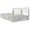 vidaXL Bedframe met hoofdeinde Beton Grijs 140 x 190 cm Bewerkt hout