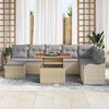 vidaXL Tuin Sofa Set met kussen met opslag 9 pcs beige en lichtgrijs