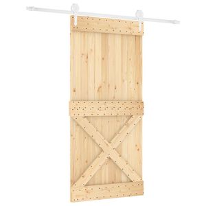 vidaXL Schuifdeur 95 x 210 cm Massief Grenenhout (Niet-Behandeld)