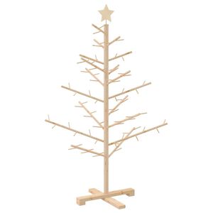 vidaXL Houten kerstboom Naturel 125 cm Massief grenenhout