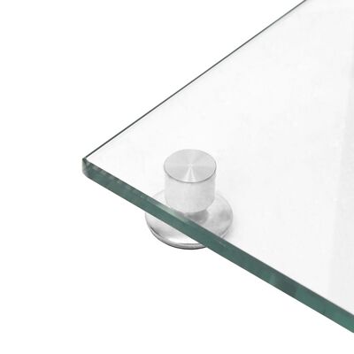 vidaXL Luidsprekerstandaards 2 st 1 pijler gehard glas zilverkleurig