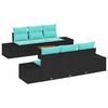 vidaXL Tuinbankenset 7 st Zwart poly rattan