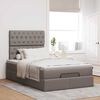 vidaXL Ottoman bed met matras en LED's 120x190 cm stof taupe