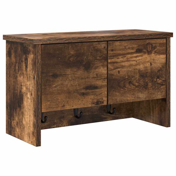 vidaXL Wandgemonteerde kapstok met plank Gerookt eiken 50 x 20 x 30 cm