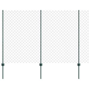 vidaXL gaashek met palen 10 x 1,6 m PVC-Coated Staal Groen Mesh