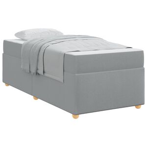 vidaXL Bedframe met matras Lichtgrijs 90 x 200 cm Stof