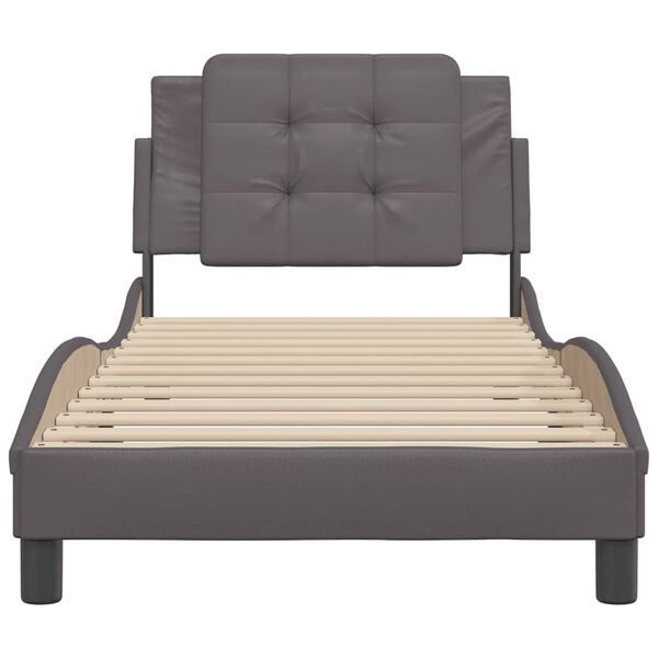vidaXL Bedframe zonder matras "Zadar" kunstleer grijs 80x200 cm
