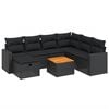 vidaXL 8-delige Loungeset met kussens poly rattan zwart