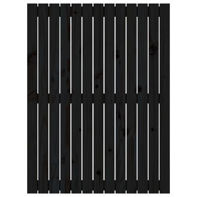 vidaXL Wandhoofdbord 82,5x3x110 cm massief grenenhout zwart